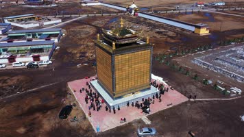 甘肃甘南宁玛寺转经筒自然风光4K航拍