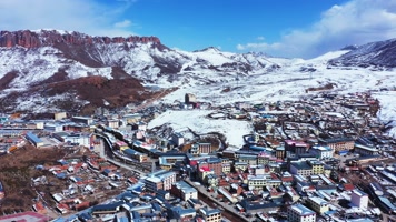 甘肃甘南郎木寺自然风光4K航拍