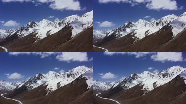 新疆帕米尔高原红其拉甫自然风光航拍