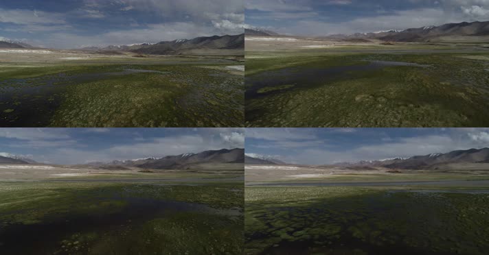 新疆帕米尔高原木吉火山口自然风光航拍