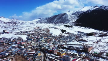 甘肃甘南郎木寺自然风光4K航拍