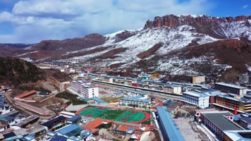 甘肃甘南郎木寺自然风光4K航拍