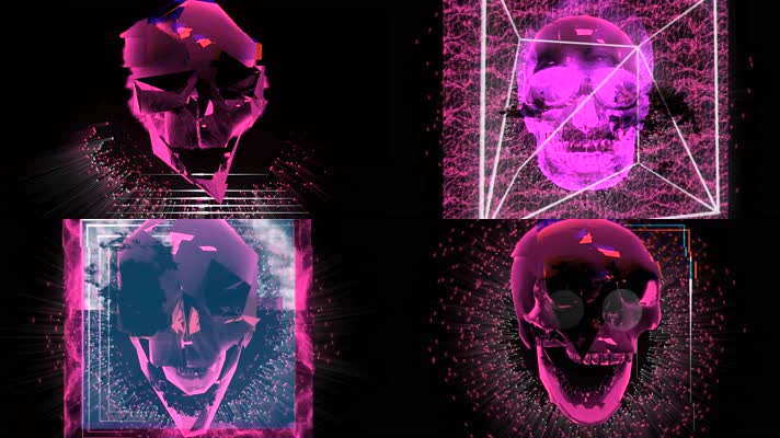 炫酷骷髅头摇滚舞台背景