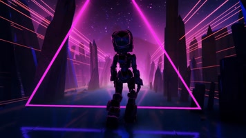 机器人动感激光舞舞美背景视频