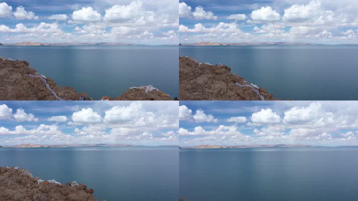 西藏阿里色林错自然风光航拍