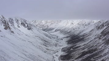西藏冬天雪景自然风光航拍