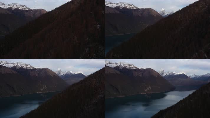 西藏山南羊湖日托寺自然风光航拍