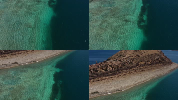 西藏山南羊湖日托寺自然风光航拍