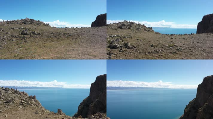 西藏纳木错自然风光航拍