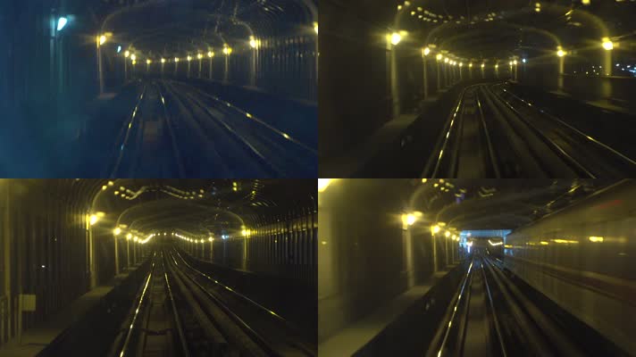 地铁隧道行进运动空镜