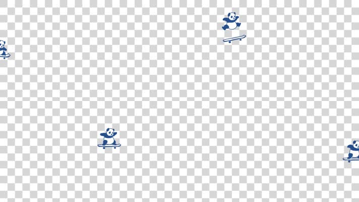 mg熊猫玩滑板-alpha通道