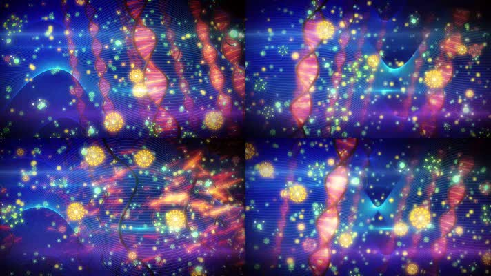 【4K】DNA染色体旋转背景，CG动画