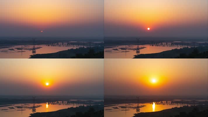 4K黄河日出延时视频