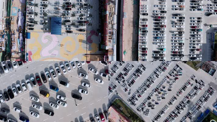 4K航拍|华侨城西安欢乐谷停车场