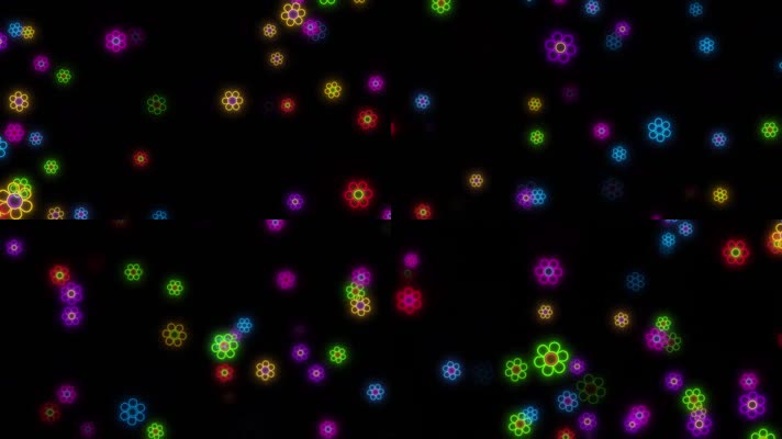 绚丽花朵霓虹花朵舞台背景