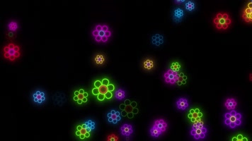 绚丽花朵霓虹花朵舞台背景