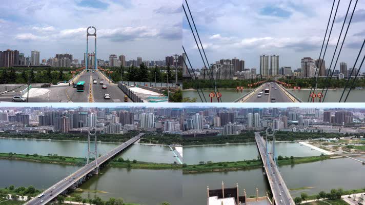 咸阳渭河渭城桥4K航拍合集