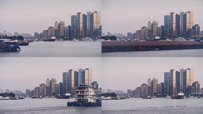 上海解封后的黄浦江货轮
