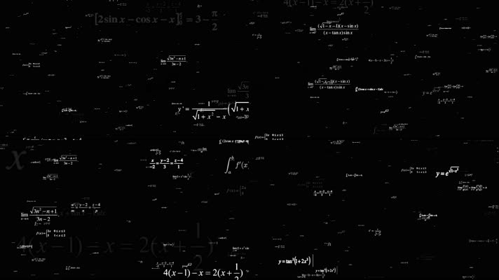 透明数学公式飞出动态背景视频（素材）