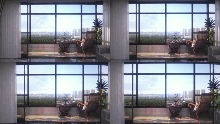 建筑动画 三维动画 地产动 窗外镜头 阳台 