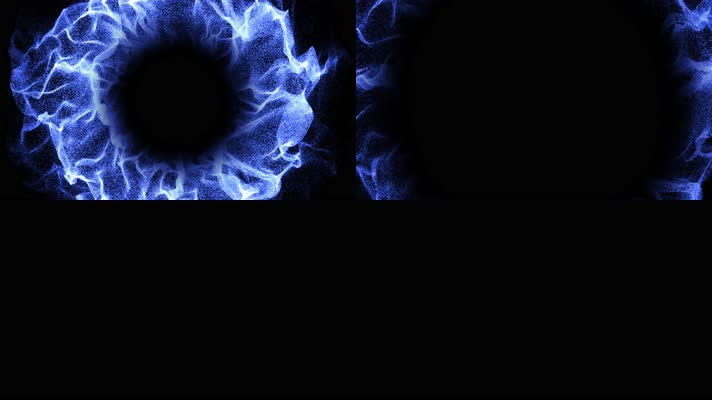 蓝色粒子冲击波爆炸透明alpha（素材）