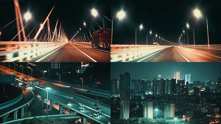 城市夜景 无锡夜景 车流 立交桥 灯光