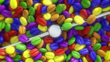 【4K】彩色咖啡豆