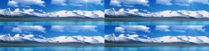 雪山湖面白天2K风景实景