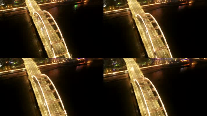 兰州中山桥夜景延时航拍