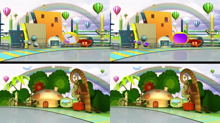 少儿 卡通 虚拟演播室主持人栏目背景