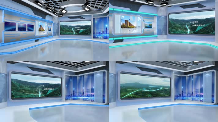 融媒体全景演播室新闻虚拟演播室演播厅