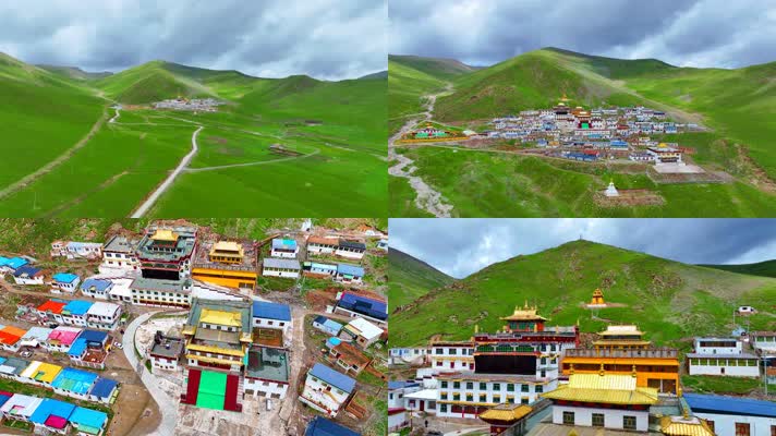 航拍青海玉树哈秀寺4K御3藏传佛教