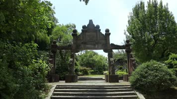 实拍墨庄禅意盆栽园林