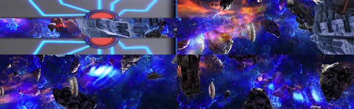  天幕星空太空飞船 陨石粒子 战斗机宇航员