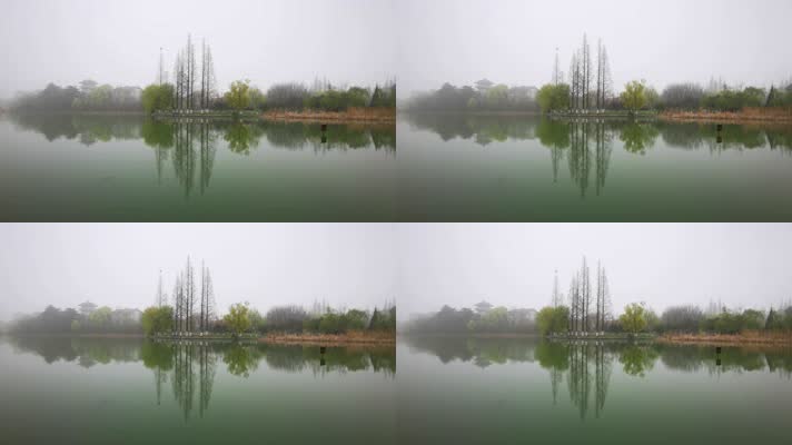 晨雾中的湖水