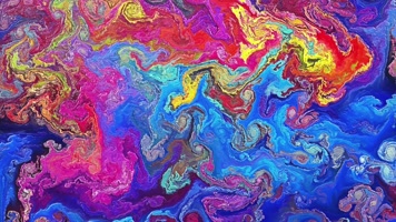 五彩流体流动梦幻水墨