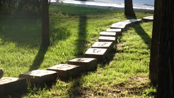 男生走过公园小路 男生走过公园小路