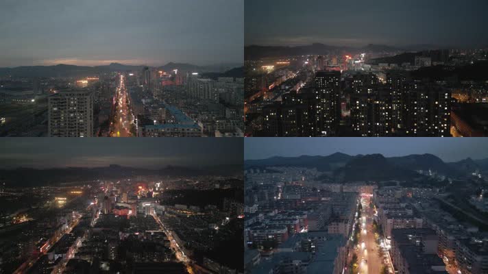 4K 城市夜景航拍素材