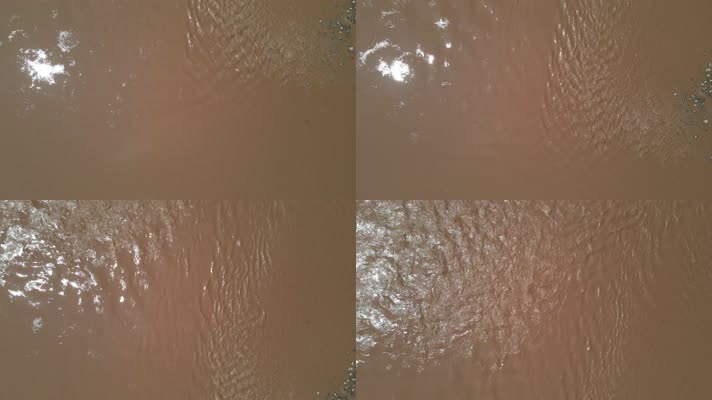 俯拍黄河水面波纹