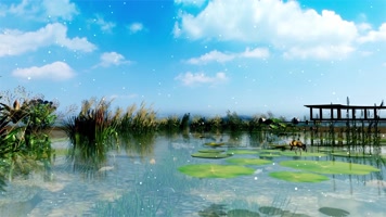 荷塘夏日 飞鸟 湖面清澈 蒲柳 亭台   荷塘夏日 飞鸟 湖面清澈 蒲柳 亭台