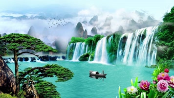 古风 国风 迎客松 山水 水墨画 国画 高山  古风 国风 迎客松 山水 水墨画 国画 高山