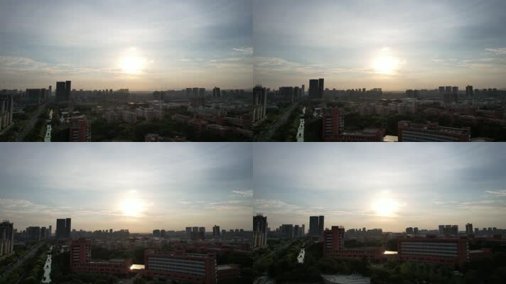 夕阳下的杭州风景