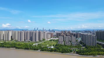 宁波江北区老外滩外滩大桥4K航拍