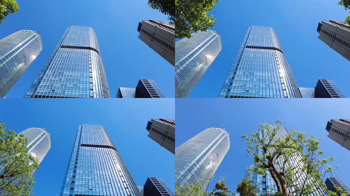 城市的高楼大厦唯美空镜头