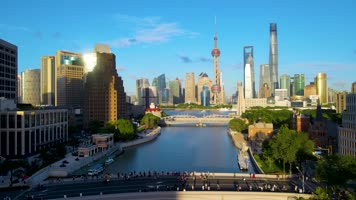 上海苏州河外滩陆家嘴邮政博物馆4K航拍