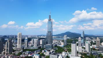 南京城市、紫峰、玄武湖、新街口