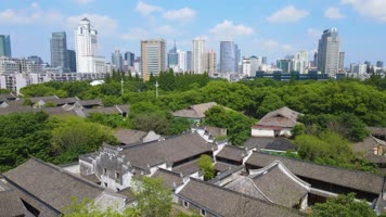 宁波天一阁景区4K航拍