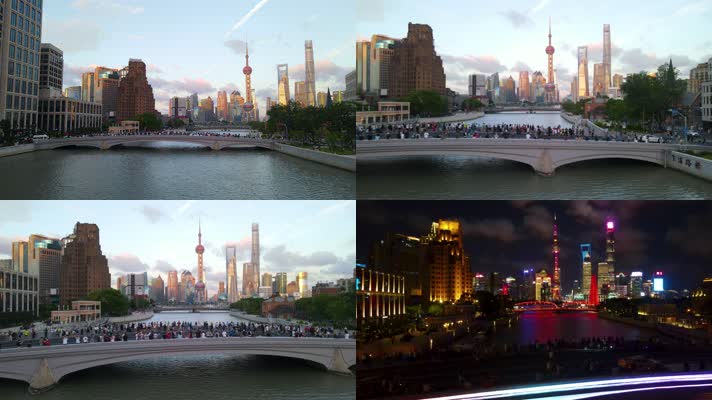 上海乍浦桥站满摄影人员4K航拍