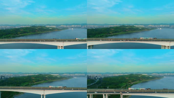 重庆鱼洞长江大桥航拍