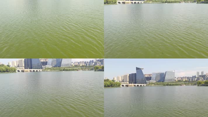 4K高清实拍西安曲江池南湖公园优美风景